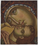 "Богородица взыграние младенца. Фреска "

